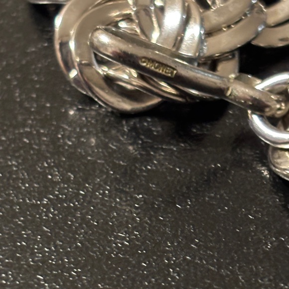 Silver Tone Double Link Monet Curb Chain Necklace - Picture 5 of 8